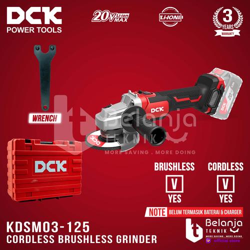 [EZM.3505547] DCK Cordless Brushless Grinder KDSM03-125 5 Inch 20V Gerinda Baterai Unit Only