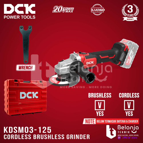 [EZM.3505547] DCK Cordless Brushless Grinder KDSM03-125 5 Inch 20V Gerinda Baterai Unit Only