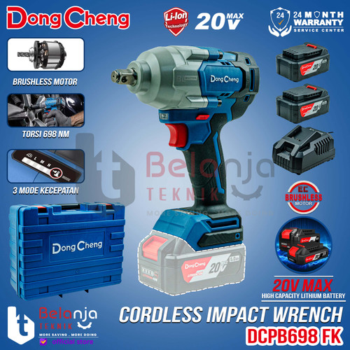 [EZM.3505555] Dongcheng Impact Wrench Cordless DCPB698FK 1/2 Inch Mesin Pembuka Baut Baterai 20V DCPB 698 FK DCPB698 FK