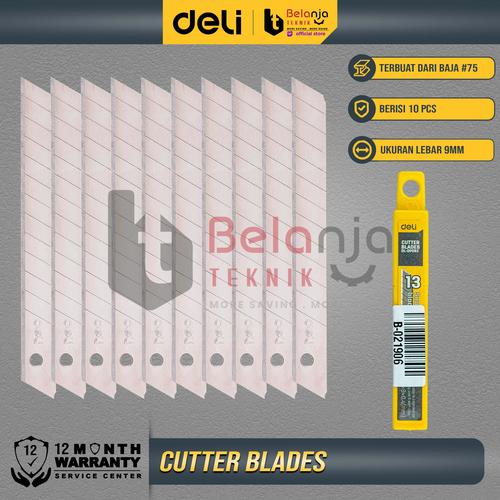 [EZM.3505580] Deli Isi Ulang Cutter 9 mm SK4 10 Pcs Isi Pisau Kater Anti Karat DP092