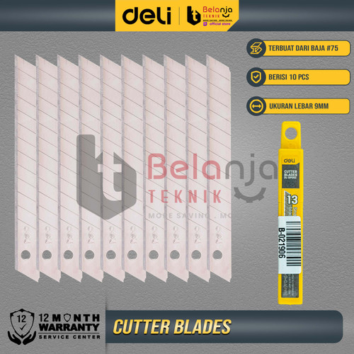 [EZM.3505580] Deli Isi Ulang Cutter 9 mm SK4 10 Pcs Isi Pisau Kater Anti Karat DP092