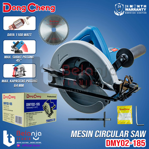 [EZM.3505672] Dongcheng Mesin Circular Saw 7 Inch DMY02-185 Sirkel Potong Kayu 1100W