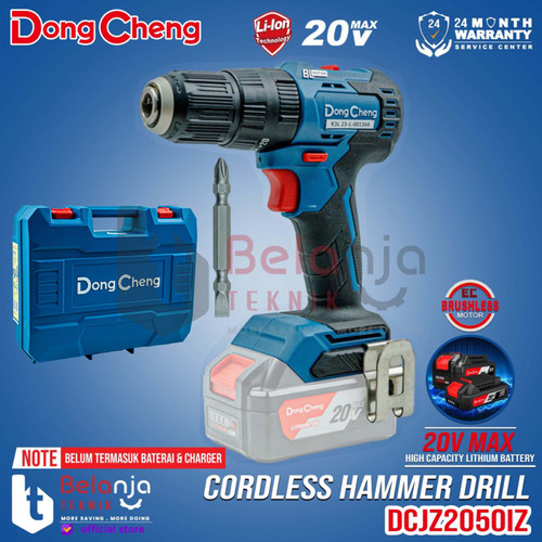 [EZM.3505689] Dongcheng Cordless Hammer Drill DCJZ2050iZ 20V Bor Impact Baterai 13MM