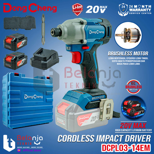 [EZM.3505701] Dongcheng Impact Driver Baterai DCPL03-14EM Pembuka Baut Brushless 20V