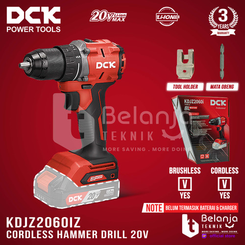 [EZM.3505741] DCK Cordless Hammer Drill KDJZ2060iZ 20V Bor Impact Baterai Unit Only