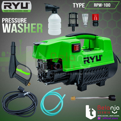 [EZM.3505861] Ryu Mesin Cuci Mobil Motor RPW 100 Jet Cleaner 400 Watt RPW-100 100Bar