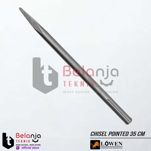 [EZM.3505914] Lowen Mata Chisel Bor Bobok Beton Pahat Lancip SDS Max Pointed 35 CM