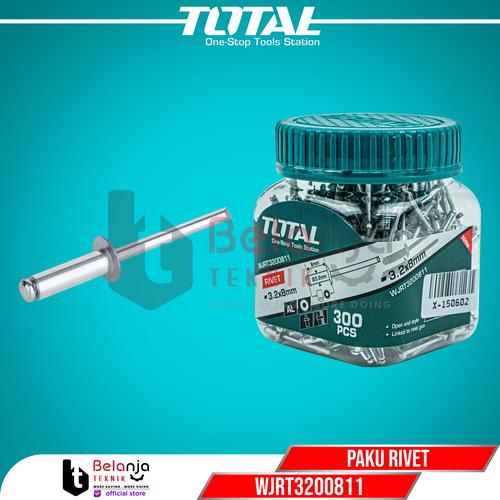 [EZM.3505916] Total Paku Rivet 3.2 X 8 MM 300 Pcs WJRT3200811 Paku Ripet Alumunium