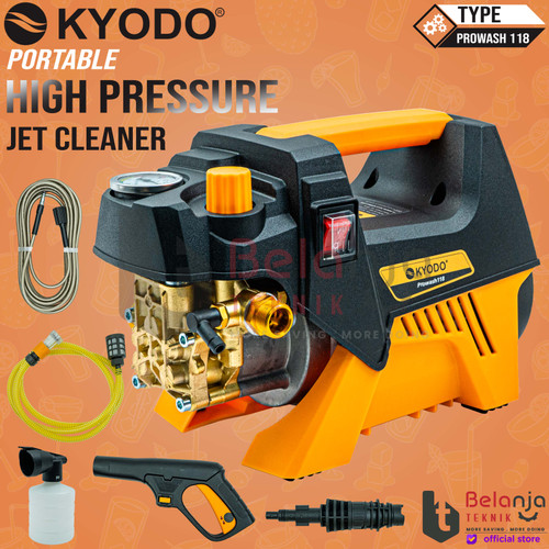 [EZM.3505977] Kyodo Prowash 118 Mesin Cuci Portable 120Bar High Pressure Jet Cleaner