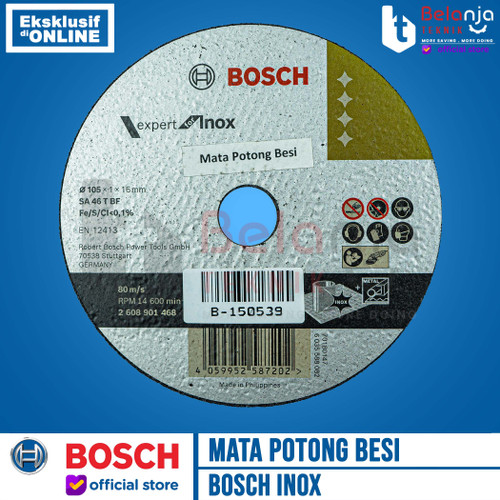 [EZM.3505986] Bosch Inox Batu Gerinda 4 Inch X 1 MM Mata Gurinda Potong Stainless