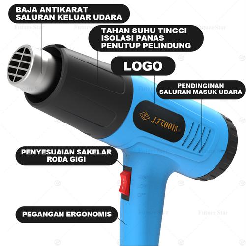 [EZM.3700020] Hot Air Heat Gun Portable Mini 2000W H&L Pro Senapan Panas Kontrol Suhu Ganda Pistol Angin Portabel Alat Pemanas Blower Stiker 220V 300℃-600℃