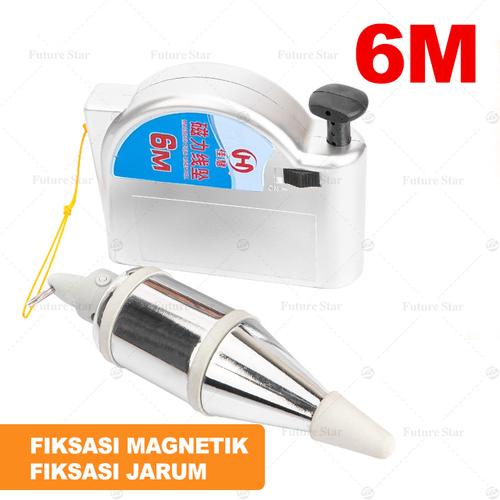 [EZM.3700055] Alat Plumbing / lot Benang Magnet / Magnetic Wire Drop 6M 3 Meter Plumb Bob Setter With String Automatically Stretch the Line,Quickly Stabilize Plumbob Used in Construction
