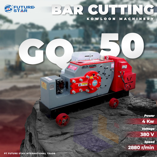 [EZM.3700142] Mesin Potong Besi Bar Cutter Beton Baja Elektrik GQ50 Bar Cutting Machine Max 6-50mm KOWLOON
