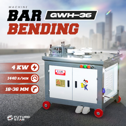 [EZM.3700145] Mesin Bar Bending KOWLOON Electric Mesin Pembengkok Besi Machine Bar Bender GWH36 3KW/380V 18-36mm 3 Phase