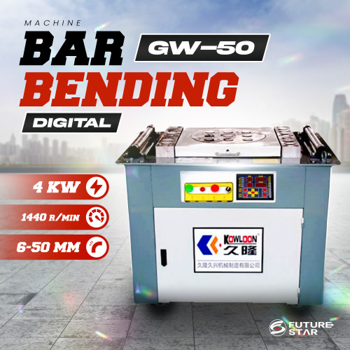 [EZM.3700146] Mesin Bar Bending KOWLOON Electric Mesin Pembengkok Besi Machine Bar Bender GW50 3KW/380V 50mm 3 Phase