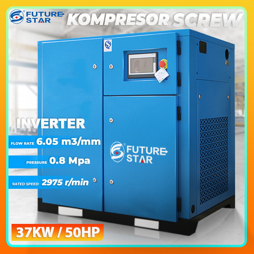 [EZM.3700182] Kompresor Pengering Angin Udara Air Compressor Screw Inverter 37KW 50HP 8 Bar/10 Bar