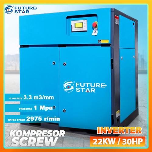 [EZM.3700184] Kompresor Pengering Angin Udara Air Compressor Screw Inverter 22KW 30HP 8 Bar/10 Bar