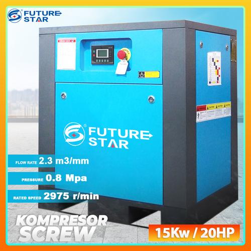 [EZM.3700185] Kompresor Pengering Angin Udara Air Compressor Screw 15KW 20HP 8 Bar/10 Bar