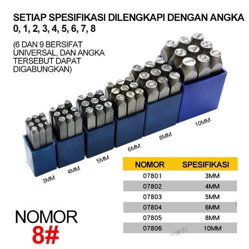 [EZM.3700264] Alat Ketok Huruf Dan Angka Nomor Besi Numbers Letter Star Punch Alphabets Printing Tool Ukuran 3mm 4mm 5mm 6mm 8mm 10mm Steel Stamp - 3#Star