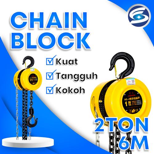[EZM.3700279] Chain Block 2 Ton 6 Meter Takel Katrol Kerekan 2 Ton 6 Meter HU FENG