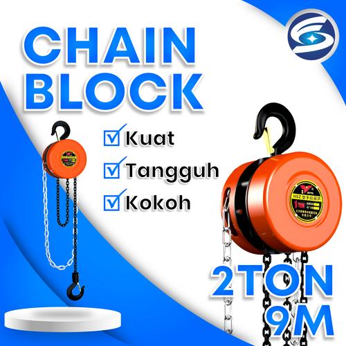 [EZM.3700284] Chain Block 2 Ton 9 Meter Takel Katrol Kerekan 2 Ton 9 Meter SHEN LIEN