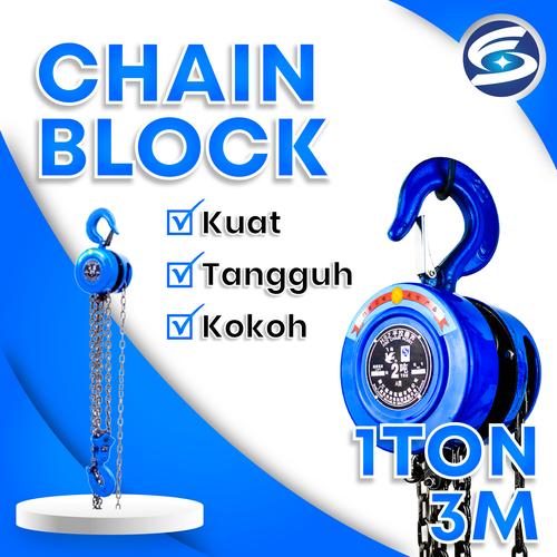 [EZM.3700296] Chain Block 1 Ton 6 Meter Takel Katrol Kerekan 1 Ton 6 Meter FEI GE
