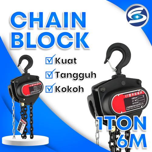 [EZM.3700299] Chain Block 1 Ton 6 Meter Takel Katrol Kerekan 1 Ton 6 Meter ENDELI