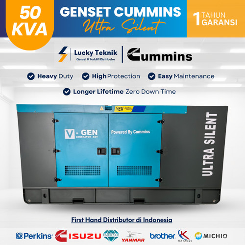 [EZR.1300014] Genset 50 KVA Cummins Ultra Silent - Genset Cummins Diesel Solar
