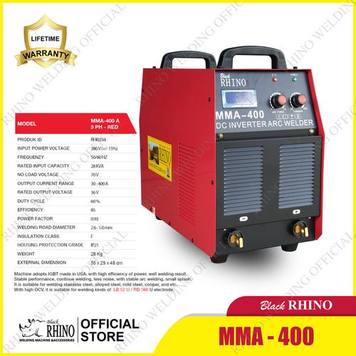 [EZM.3900006] Mesin Las Black RHINO MMA-400 3 PH