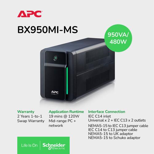 [EZO.0900117] UPS APC Back UPS BX 950VA 520W BX950MI-MS