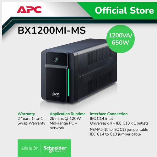 [EZO.0900150] UPS APC Back UPS BX 1200VA 650W BX1200MI-MS