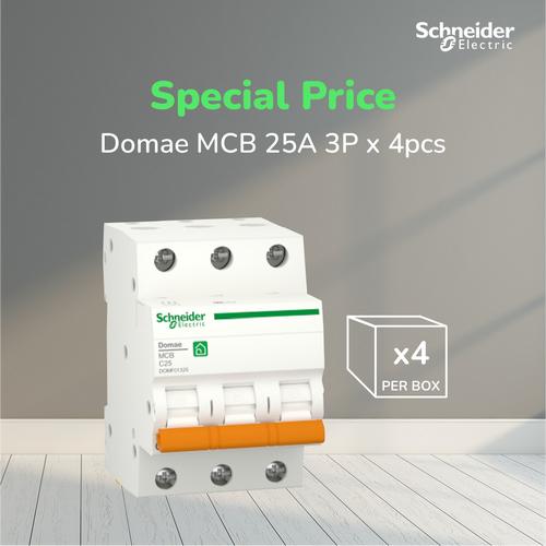 [EZM.4100004] (Isi 4pcs) Schneider Electric NEW DOMAE MCB 25A 3P - DOMF01325