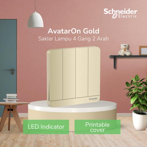 [EZM.4100132] Schneider Electric AvatarOn Saklar 4 Gang 2 Arah - E8334L2LED_WG_G3