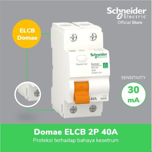[EZM.4100404] Schneider Electric Domae RCCB/ELCB - 2P 30mA 40 A - DOMR01240
