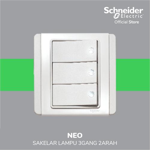 [EZM.4100448] Schneider Electric Neo Saklar Lampu 3 Gang 2 Arah - E3033H2_EWWW_G3