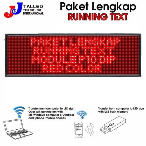 [EZM.4200261] RUNNING TEXT PAKET LENGKAP OUTDOOR MERAH COLOR UK 36 X 260 CM - TALLED