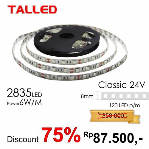 [EZM.4200266] LED STRIP 2835 CHIP 60PCS 24v 6W/m TALLED WARNA PUTIH