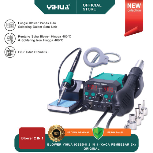 [EZM.4400009] BLOWER YIHUA 938BD-II 2 IN 1 (KACA PEMBESAR 5X) ORIGINAL