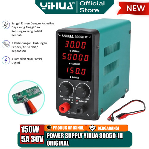 [EZM.4400072] Yihua 3005D-III Power Supply HP Digital 10A 30V Penghancur Short 150W