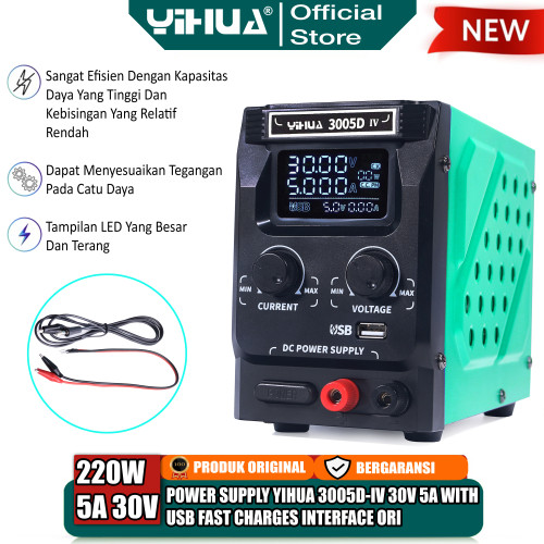 [EZM.4400073] Yihua 3005D-IV Power Supply HP 5A 30V USB Fast Charge Penghancur Shor