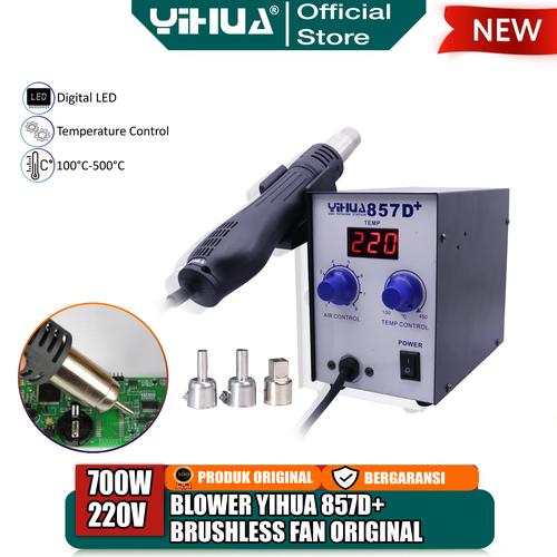 [EZM.4400091] Yihua 857D+ Blower Solder Uap Digital SMD Hot Air Rework Brushless Fan