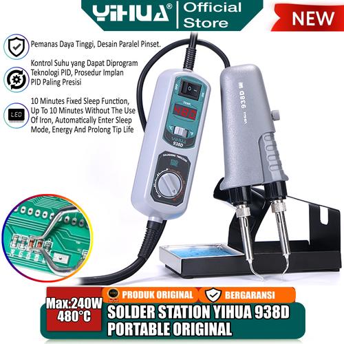 [EZM.4400110] Yihua 938D Soldering Tweezer Portable Solder Jepit Pinset SMD IC Dobel