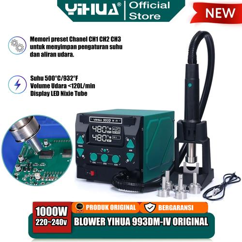 [EZM.4400166] Yihua 993DM-IV Blower Solder Uap Station High Power Hot Air Rework ORI