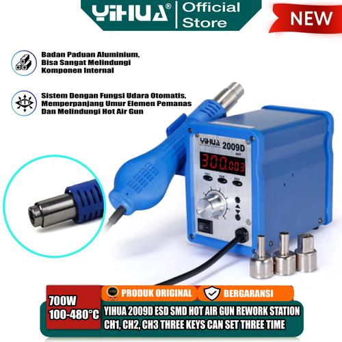 [EZM.4400178] Yihua 2009D Blower Solder Uap Hot Air Gun SMD Rework Station Original