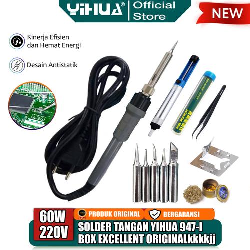 [EZM.4400225] Yihua 947-I Solder Tangan Listrik Tool Kit Set Reparasi Elektronik BOX