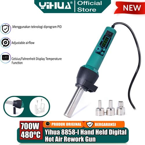 [EZM.4400238] Yihua 8858-I Digital Blower Portable Solder Uap Hot Air Gun Rework ORI