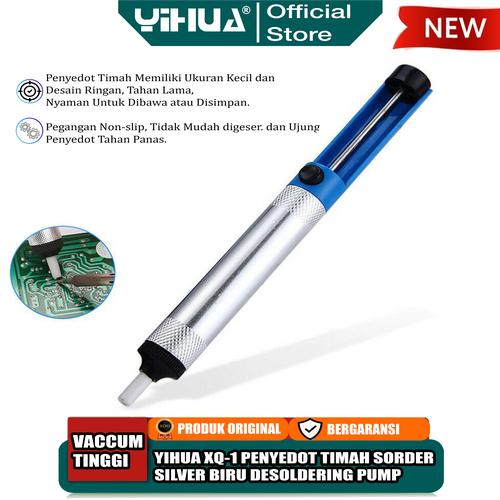[EZM.4400250] Yihua XQ-1 Penyedot Timah Solder Silver Biru Desoldering Pump Original