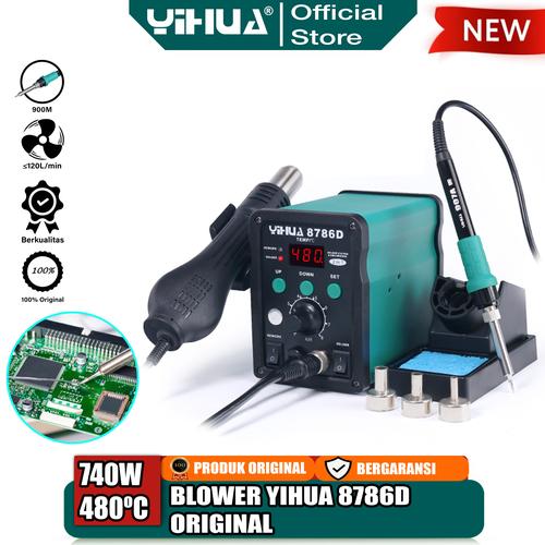 [EZM.4400258] Yihua 8786D Blower Solder Uap Rework 2 IN 1 Soldering Station Original