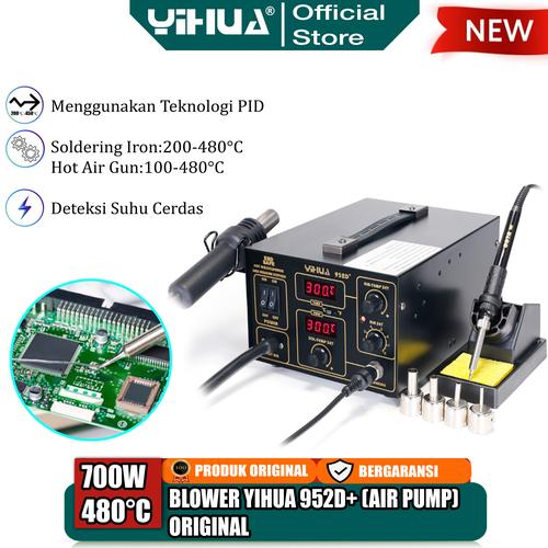 [EZM.4400263] Yihua 952D+ Blower Uap Hot Air Pump 2 IN 1 Solder Station Digital ORI
