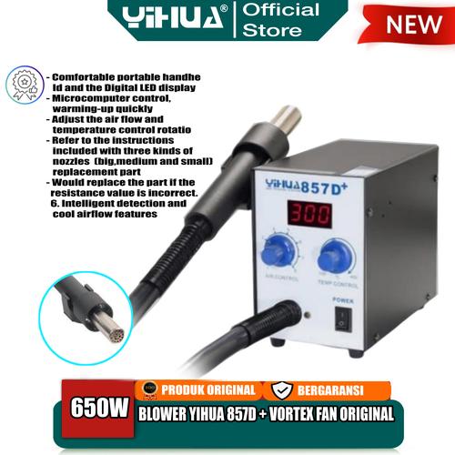 [EZM.4400286] Yihua 857D+ Blower Solder Uap Digital SMD HotT Air Rework Vortex Fan